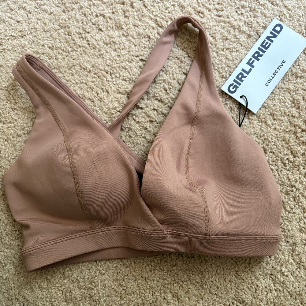 Girlfriend Collective Cassandra V-neck Bra in 'Route'